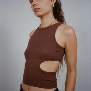 Sandy Liang Cut-out Slight tank in cocoa